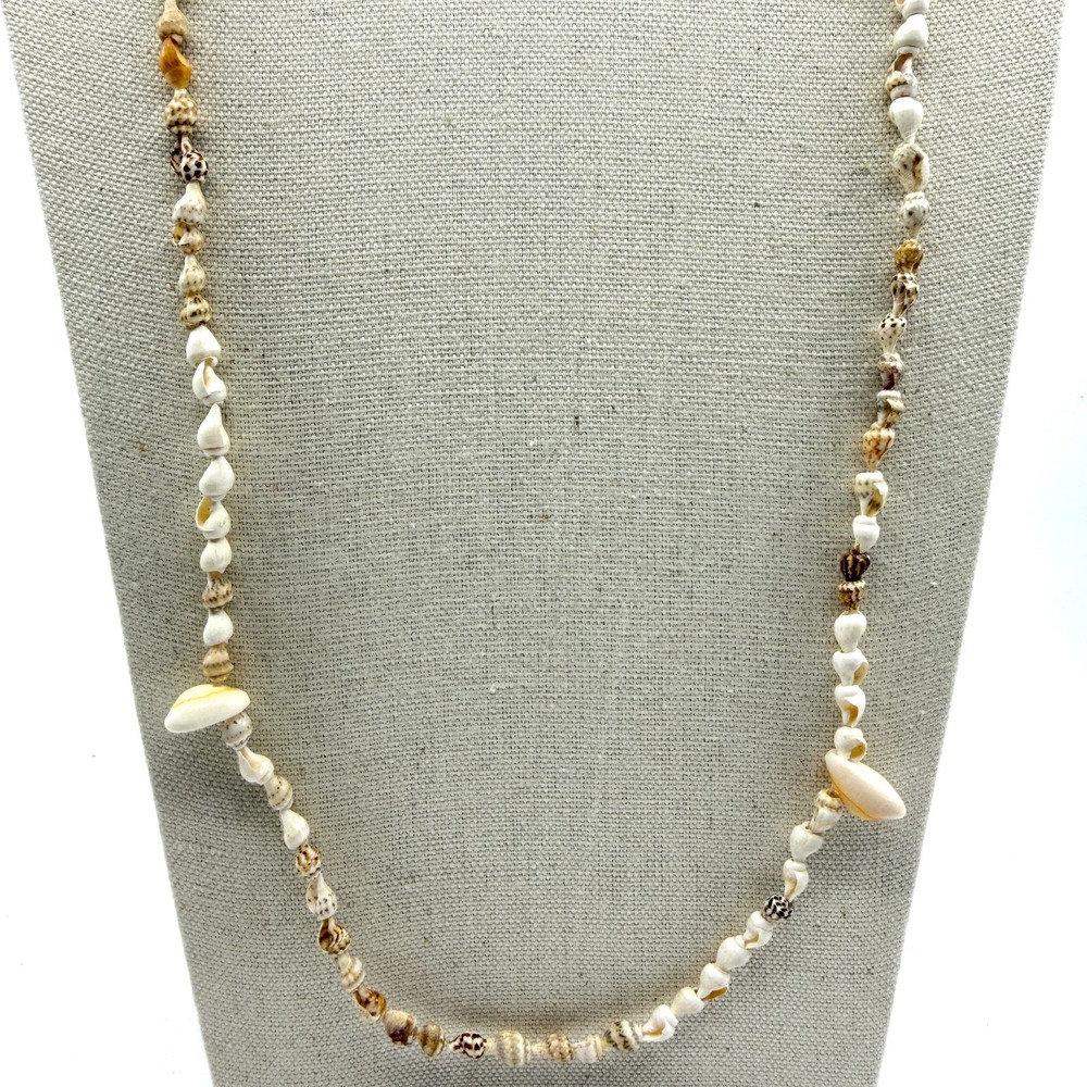 Long Natural Seashell Necklace - Bohemian Beach Jewelry Gift